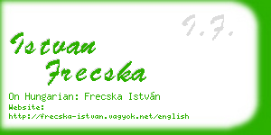 istvan frecska business card