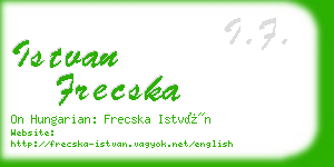 istvan frecska business card